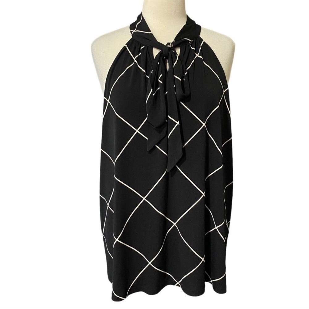 Lane Bryant Sleeveless Neck Tie Work Blouse